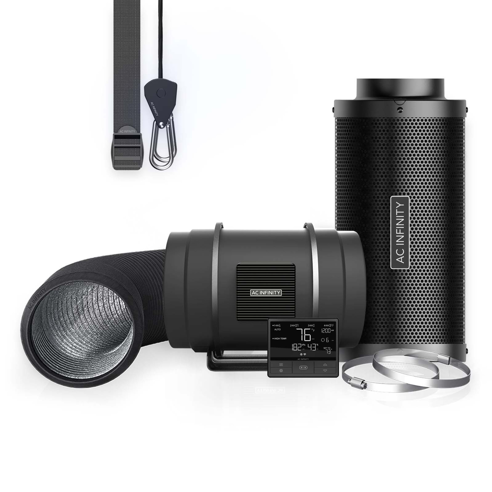 AC Infinity Luftfilter-Set PRO 200mm 1371m³/h mit Drehzahlregler